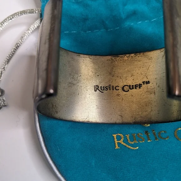 Signed Rustic Cuff Clear Resin with Inspirational Hebrews 13:2 Bible Quote - Picture 3 of 4